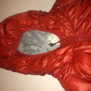 Red Tangerine Hooded Puffer Jacket